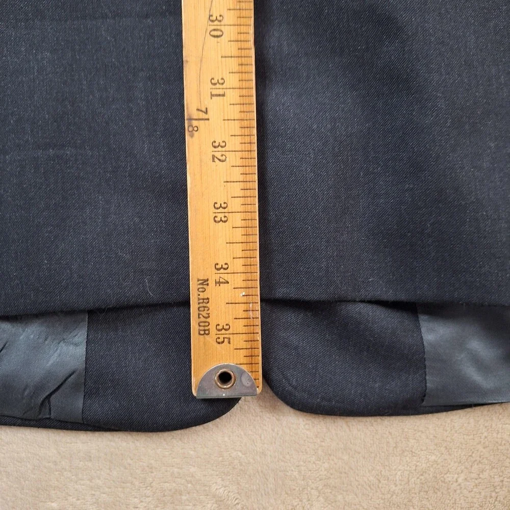 Tallia Uomo Suit Mens 52L 2 Piece 48 Waist Charcoal Super 100s Wool Made USA